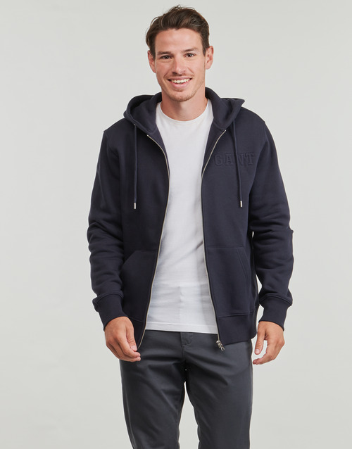 Felpa-uomo-Gant-EMBOSSED-FULL-ZIP-HOODIE-Marine-Gant-7325707807565-1