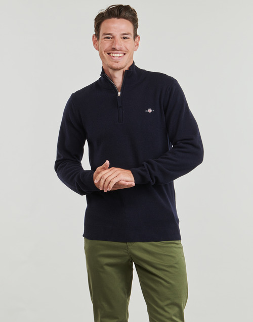 Felpa-uomo-Gant-SUPERFINE-LAMBSWOOL-HALF-ZIP-Marine-Gant-7325707354649-1