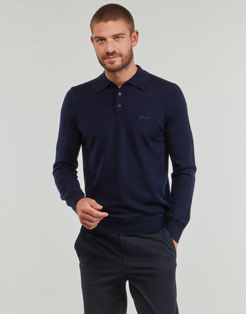 Maglione-uomo-Guess-LS-WOOL-CARTER-SWEATER-POLO-Blu-Guess-7625408472759-1