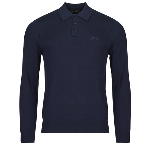 Maglione uomo Guess  LS WOOL CARTER SWEATER POLO  Blu Guess 7625408472759