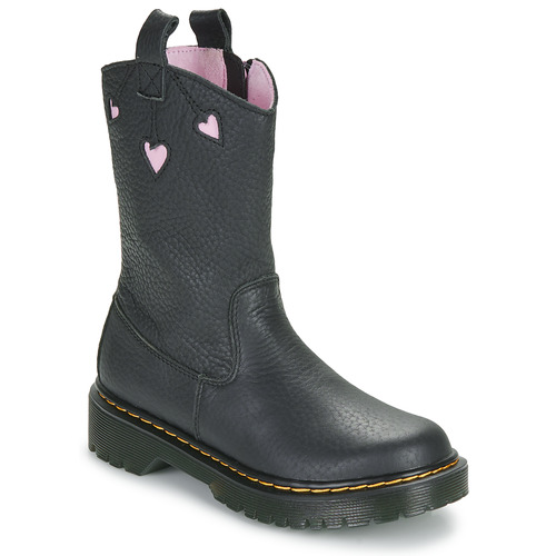 Stivaletti bambini ragazza Dr. Martens  Bex Heart P-O Boot J Black Classic Nappa  Nero Dr. Martens 190665687101