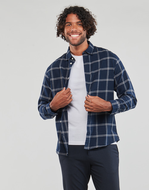 Camicia-a-maniche-lunghe-uomo-Selected-SLHSLIMOWEN-FLANNEL-SHIRT-LS-NOOS-Marine-Selected-1