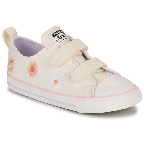 Scarpe bambini ragazza Converse  CHUCK TAYLOR ALL STAR 2V-EGRET/VINTAGE WHITE/SUNRISE PINK  Bianco Converse