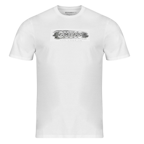 T-shirt uomo Guess  SS BSC METALLIC DEBOSS LOGO TE  Bianco Guess 7625408443612