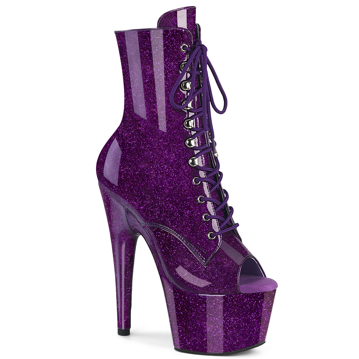 Pleaser ADORE-1021GP ADO1021GP/PPG/M Tronchetti  Tacco Altissimo 17 Plateau 7.0 Viola Glitter ADO1021GP/PPG/M