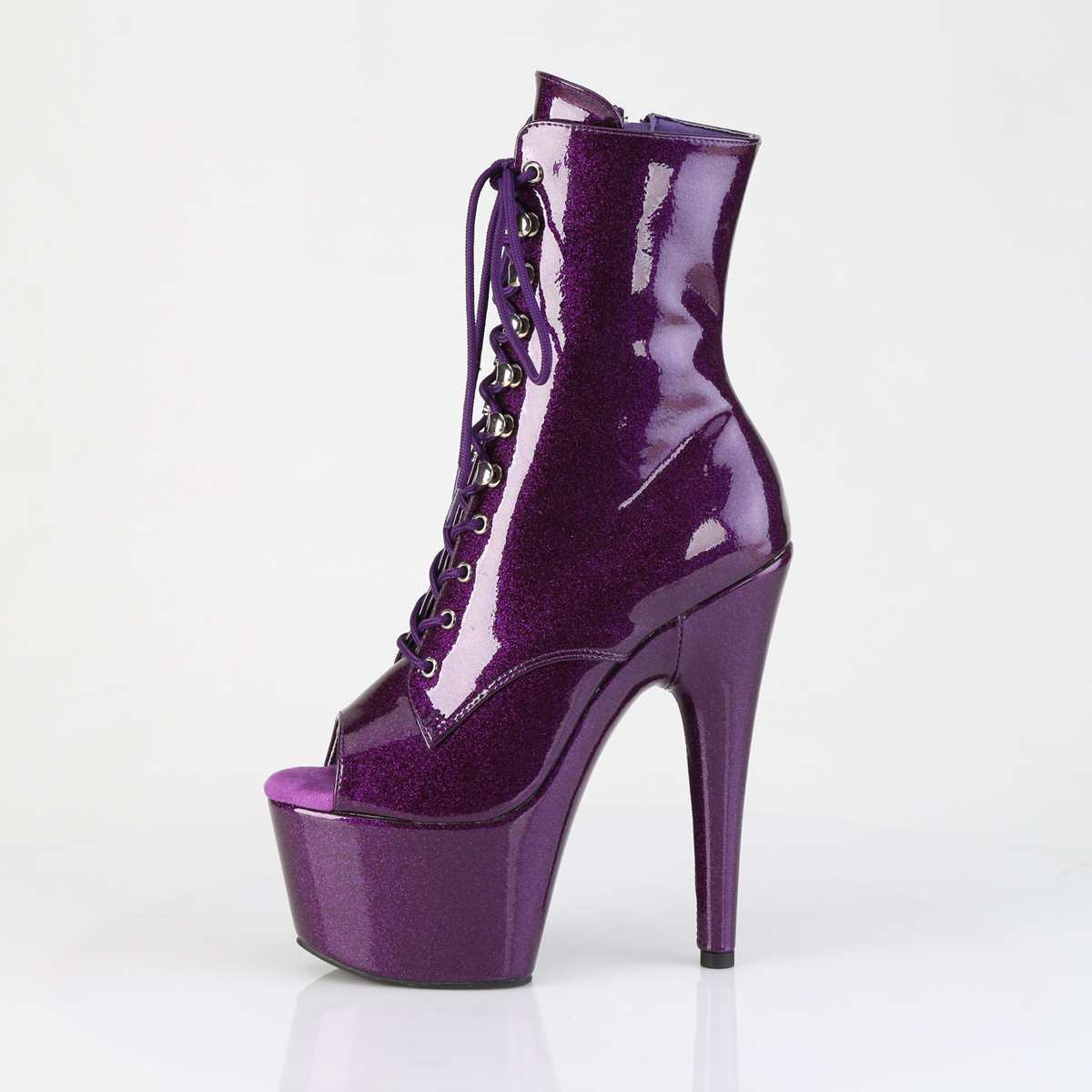 Pleaser ADORE-1021GP ADO1021GP/PPG/M Tronchetti  Tacco Altissimo 17 Plateau 7.0 Viola Glitter ADO1021GP/PPG/M