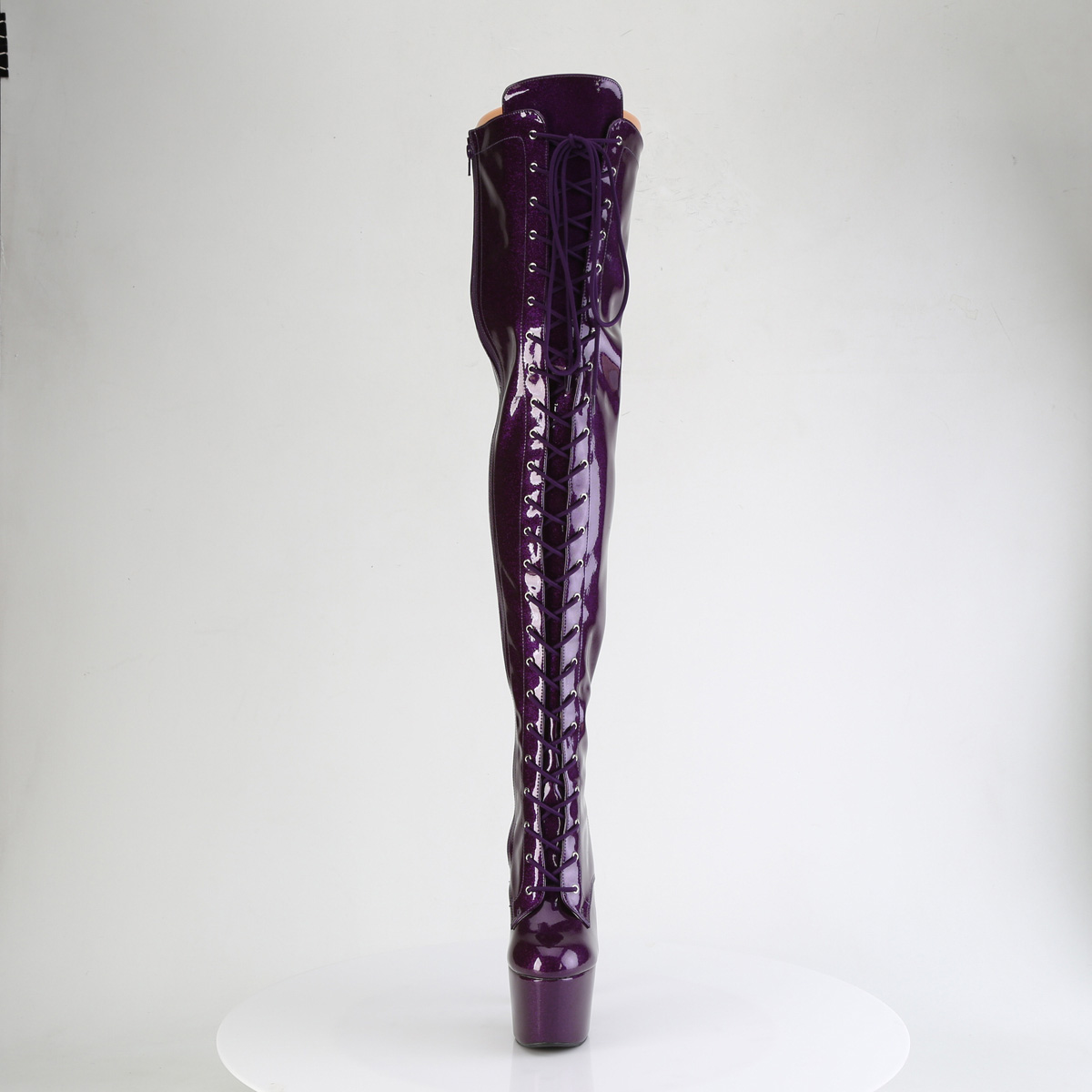 Pleaser ADORE-3020GP ADO3020GP/PPG/M Stivali Sopra il Ginocchio  Tacco Altissimo 17 Plateau 7.0 Viola Glitter ADO3020GP/PPG/M