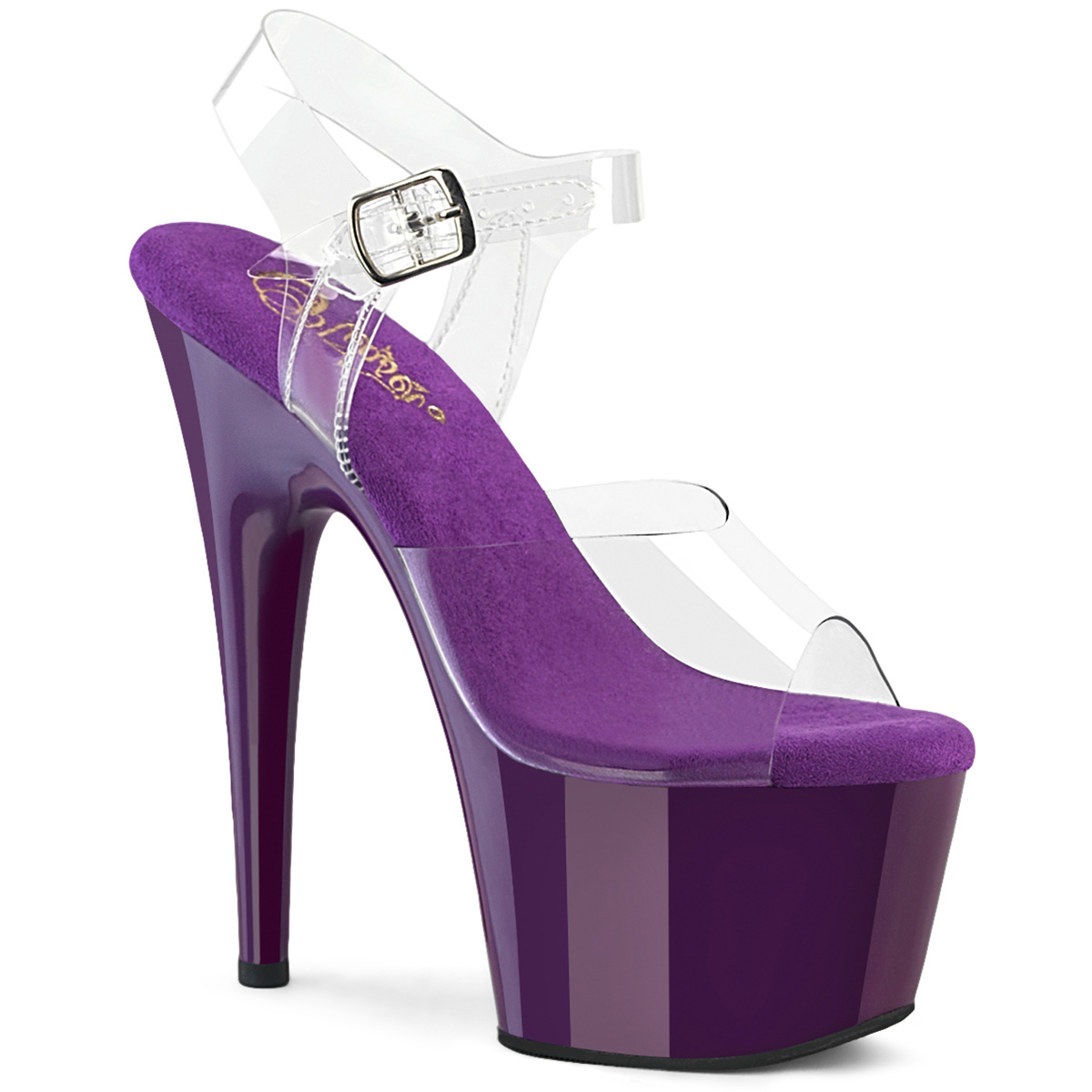 Pleaser ADORE-708 ADO708/C/PP Sandali con Cinturino  Tacco Altissimo 17 Plateau 7.0 Viola ADO708/C/PP