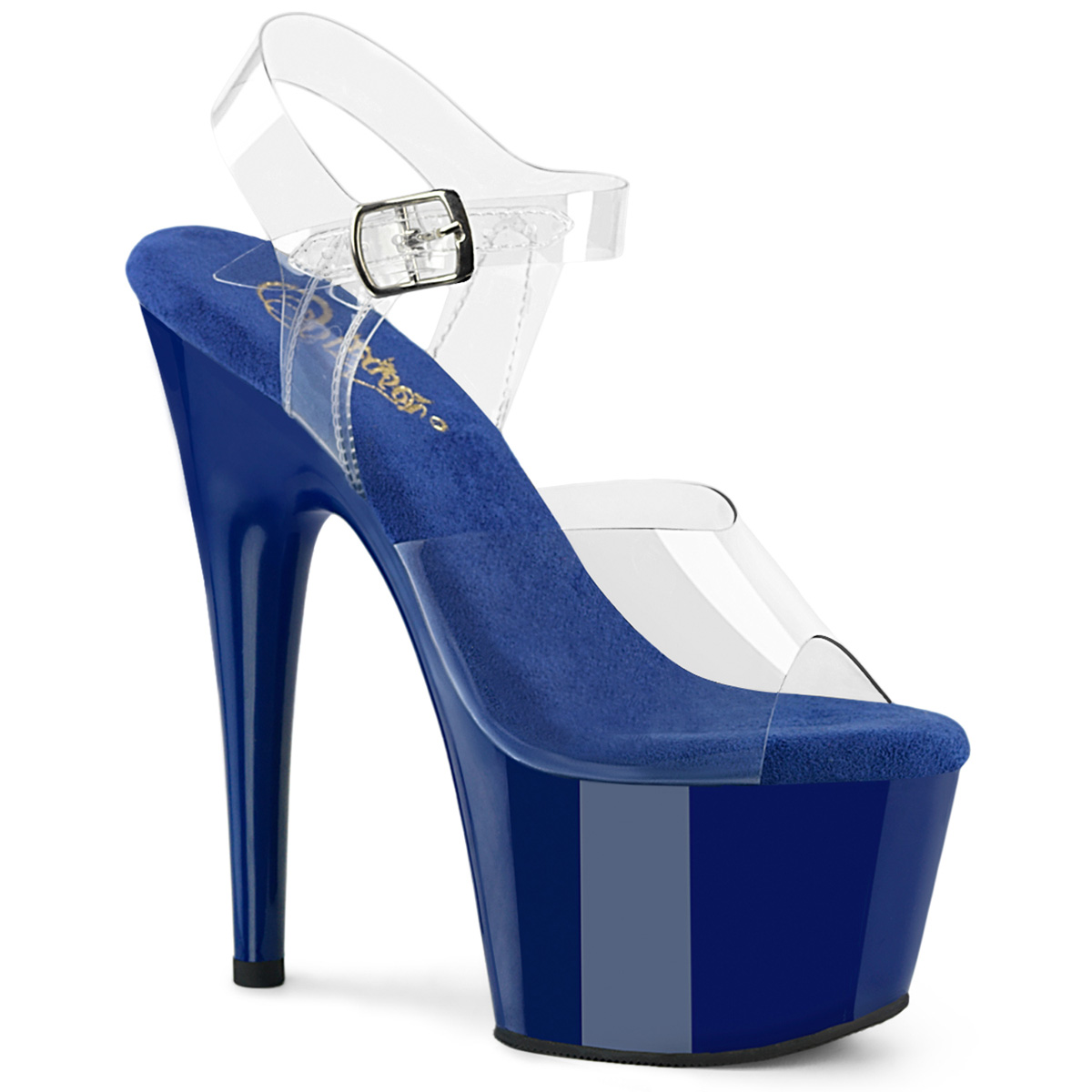 Pleaser ADORE-708 ADO708/C/RYBL Sandali con Cinturino  Tacco Altissimo 17 Plateau 7.0 Blu ADO708/C/RYBL