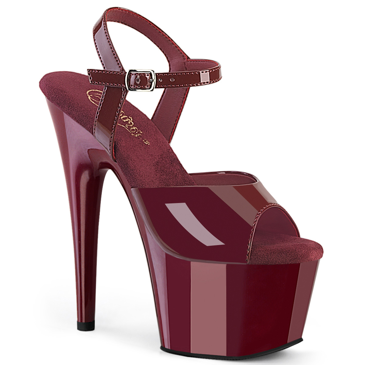 Pleaser ADORE-709 ADO709/BY/M Sandali con Cinturino  Tacco Altissimo 17 Plateau 7.0 Rosso Borgogna ADO709/BY/M