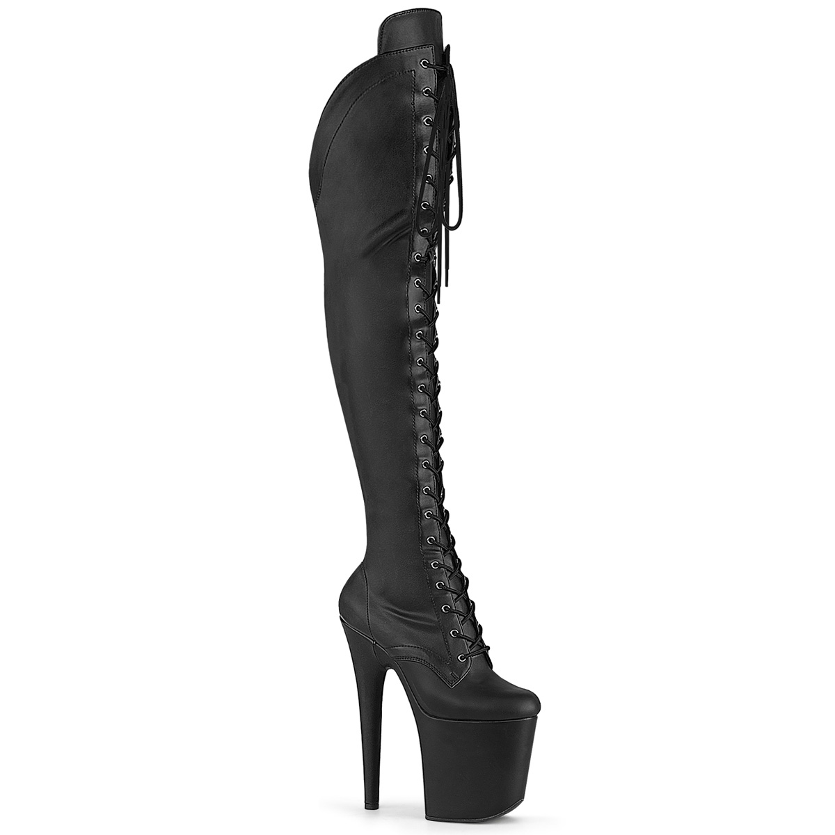 Pleaser FLAMINGO-3014 FLAM3014/BPU/M Stivali Donna  Tacco Altissimo 20 Plateau 10.0 Nero FLAM3014/BPU/M