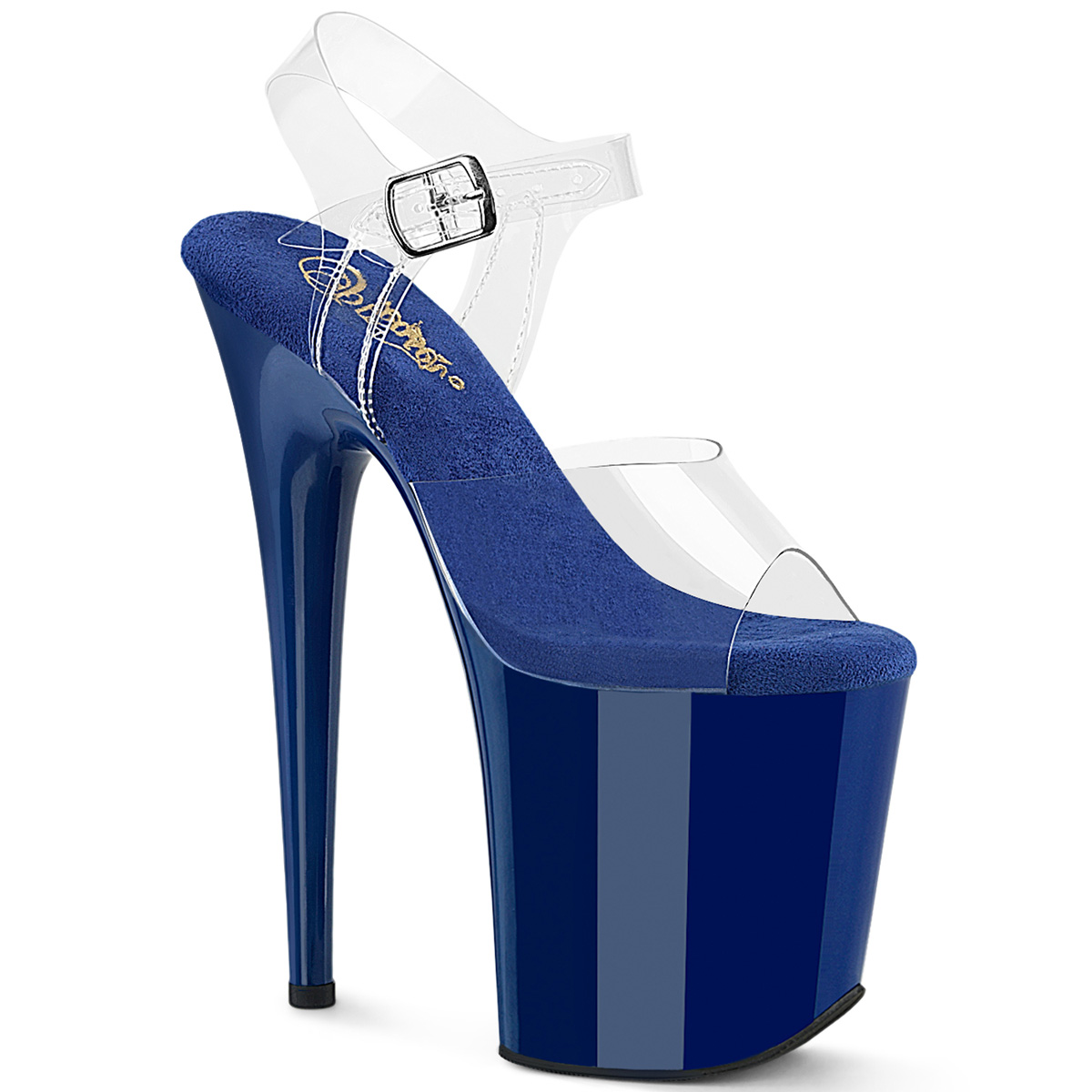 Pleaser FLAMINGO-808 FLAM808/C-RYBL/RYBL Sandali con Cinturino  Tacco Altissimo 20 Plateau 10.0 Blu FLAM808/C-RYBL/RYBL