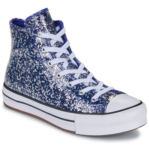 Scarpe bambini ragazza Converse  CHUCK TAYLOR ALL STAR EVA LIFT GLITTER HIGH TOP  Blu Converse 194435193199